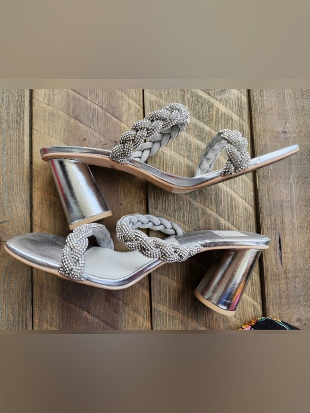 Dolce Vita EUC Silver Braided Women's Heels